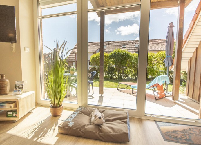 Hund und Meer, Hannoversche Straße 17 EG, 27476 Cuxhaven- Sahlenburg,aussicht terrasse 