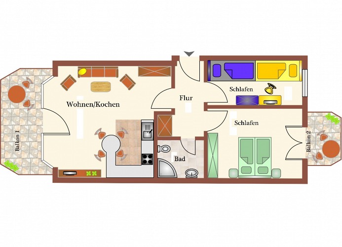 Haus Duhner Brise, Whg.4 , Nordstr.7, Seesicht, Cuxhaven- Duhnen