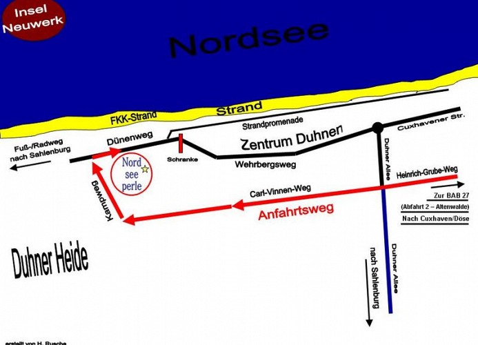 Haus Nordseeperle Whg. 5, Möwennest, Dünenweg 15, Cuxhaven-Duhnen, Seesicht