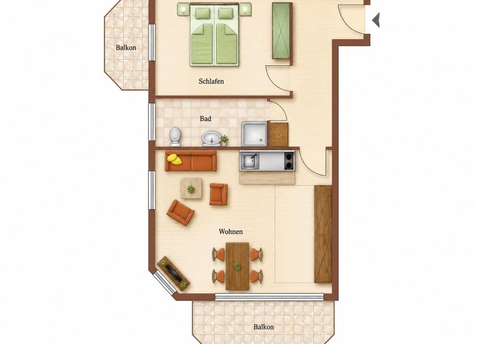 Haus Dünenglück, Dünenweg 23, Whg.23, 1.OG Teil- Seesicht, Cuxhaven- Duhnen